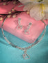 Silver Plated AD Studded Statement Necklace Jewellery Set