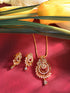 Gold Toned AD Studded Designer Locket Jewellery Set