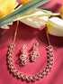 Rose Gold Plated AD Studded Minimal Necklace jewellery Set