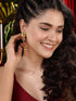 GoldenToned & Brown Contemporary Hoop Earrings