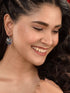 Siver Oxidised Multi stone studded Navratan Hook Earring