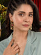 Pink Gold Plated Contemporary Drop Earrings