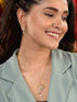 Gold Toned AD Heart Shaped Designer Locket Jewellery Set
