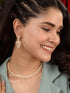 Gold Toned AD Designer Minimal Necklace Jewellery Set