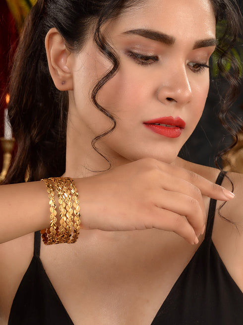 Set of 2 Gold Plated Filgree Handcrafted Bangles