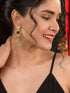 GoldToned & Brown Contemporary Drop Earrings