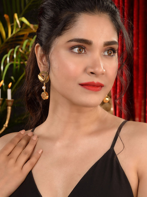 GoldToned Contemporary Drop Earrings