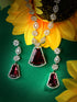 Silver Toned Red AD studded Luxe Haram Necklace Jewellery Set