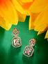 Rose Gold Plated AD Embellished Minimal Drop Earrings