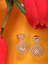 Rose Gold Plated AD studded Geometric Minimal Earring