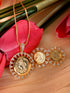 Gold Toned AD Round Ginni Statement Locket Jewellery Set