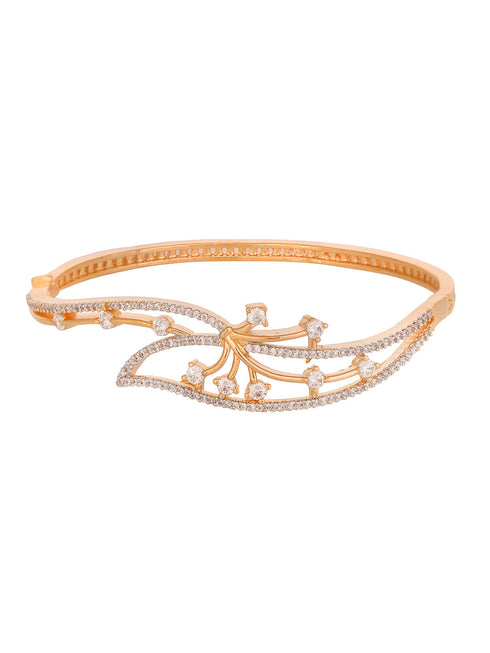 Gold Plated AD studded Statement Bracelet