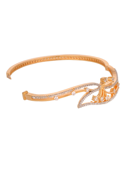 Gold Plated AD studded Statement Bracelet