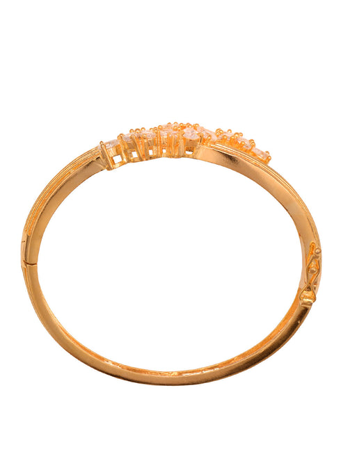Gold Toned AD studded Floral Designer Handcrafted Bracelet