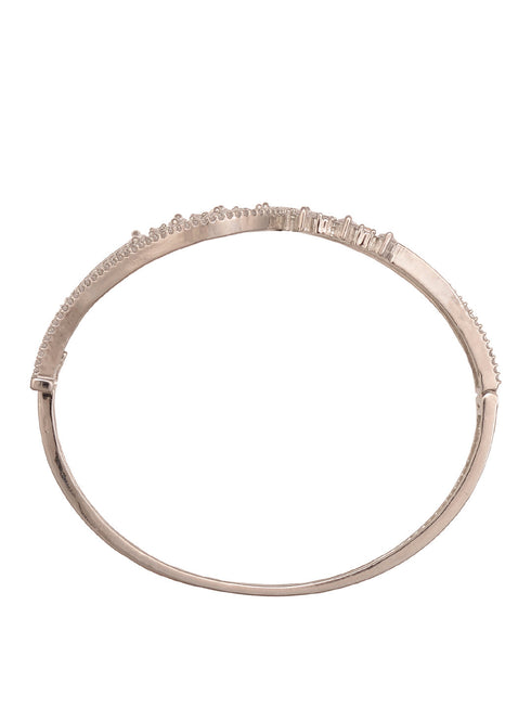 Silver Toned AD studded Modern Quirky Handcrafted Bracelet