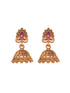 Gold Plated Floral Antique Temple Necklace Jewellery Set