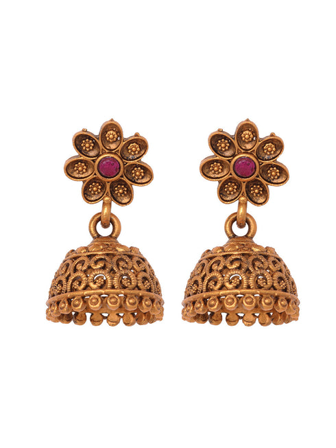 Gold plated Goddess Lakshmi Filigree Temple Jewellry Set