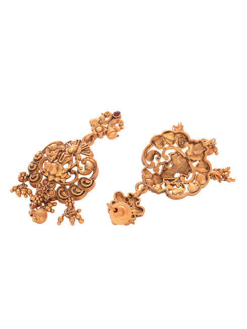 Gold Plated Lakshmiji Filigree Antique Temple Necklace Jewellery Set