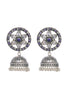 Silver Oxidised Handcrafted Contemporary Jhumka Earrings