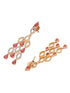 Gold Plated Red AD studded Chandelier Necklace Jewellery Set