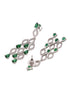 Silver Plated Green AD studded Chandelier Necklace Jewellery Set
