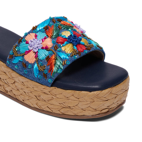 Daisyy Embroidered Wedges