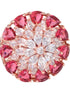 Rose Gold plated Ruby AD studded handcrafted adjustable Ring for Women & Girls
