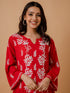 Fizaa Rayon Cotton Chikankari Kurta - Red