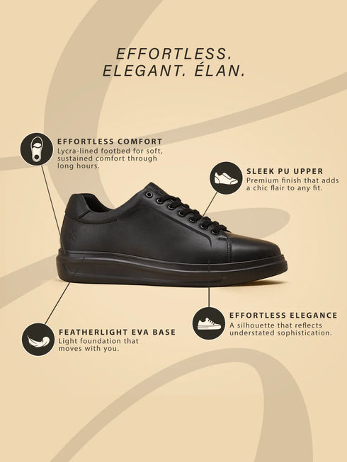 ELAN-01 Black Men's Formal Sneakers