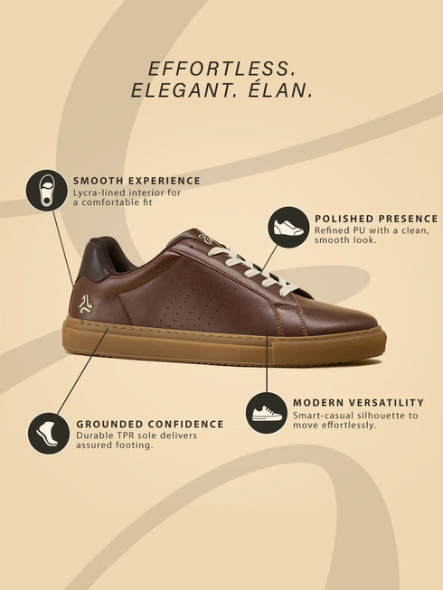 ELAN-08 Brown Men's Formal Sneakers