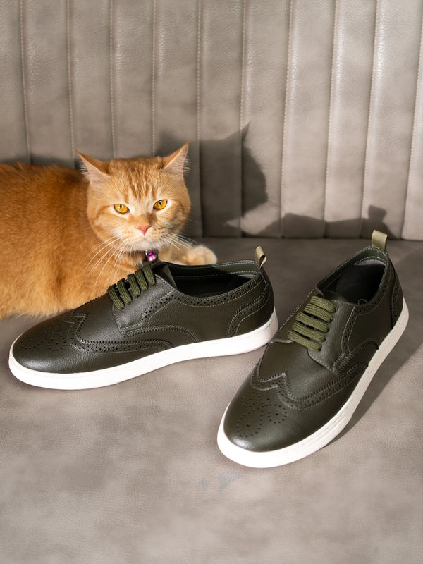 ELAN-27 Olive Men's Formal's Sneakers