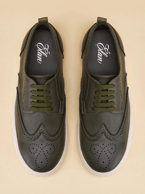 ELAN-27 Olive Men's Formal's Sneakers