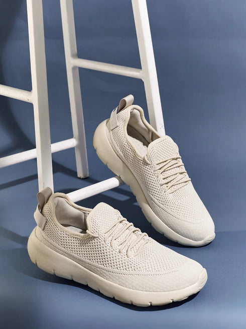 EMERGE Beige Men's Walking Shoes