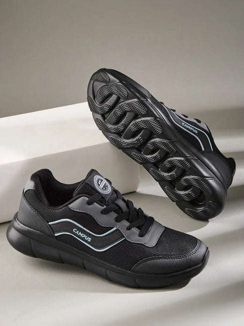 EVARO Black Men's Running Shoes