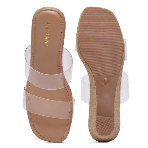 Elysa Transparent Wedge Sandals