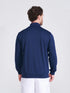 Men's Navy Solid Stand Collar Jacket