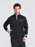 Men's Black Solid Stand Collar Jacket