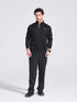 Men's Black Solid Stand Collar Jacket