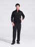Men's Black Solid Stand Collar Jacket