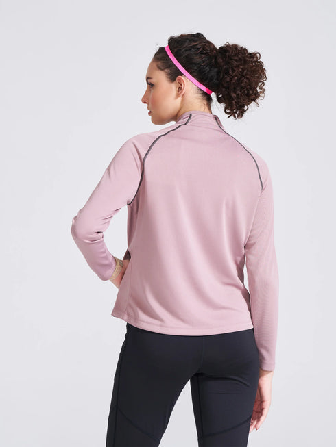 Women's Mauve Solid Stand Collar Jacket