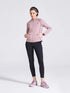 Women's Mauve Solid Stand Collar Jacket