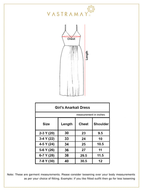 Girl's' Red Anarkali Set