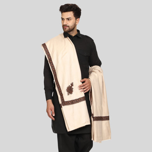 Men's Kashmiri Embroidered Wool Shawl