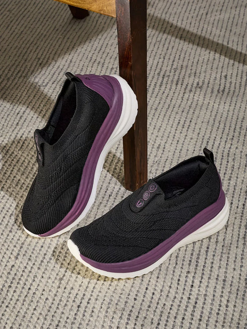 GLIMO Black Women's Walking Shoes