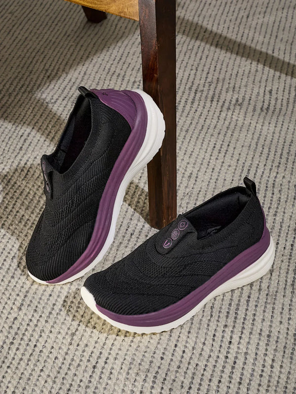 GLIMO Black Women's Walking Shoes