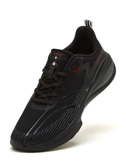 GLITCH Black Men's Running Shoes