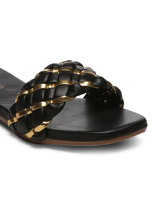 GNIST Black Gold Braided Flat
