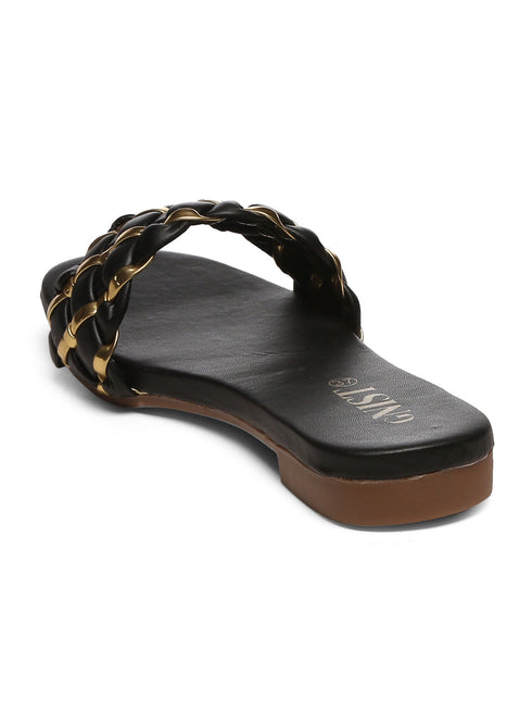 GNIST Black Gold Braided Flat