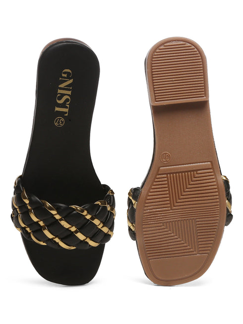 GNIST Black Gold Braided Flat