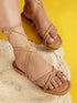 GNIST Beige Tie up Flat Sandal